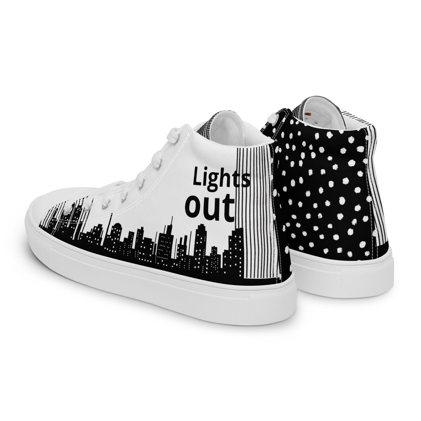 Men’s high top canvas shoes - White Lights out/Nights on | 5014