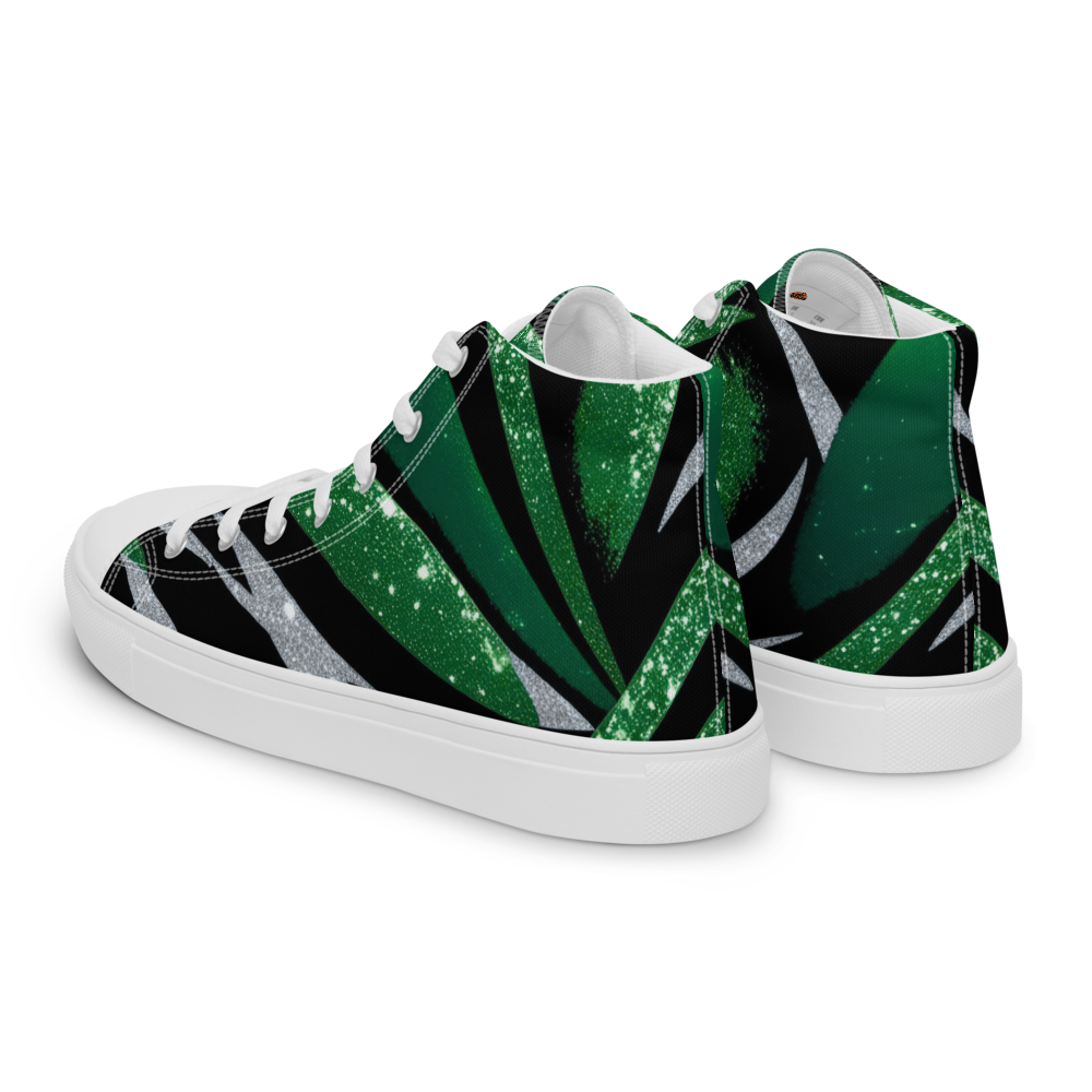 Men’s high top canvas sneakers - Emerald Green Party | 5020