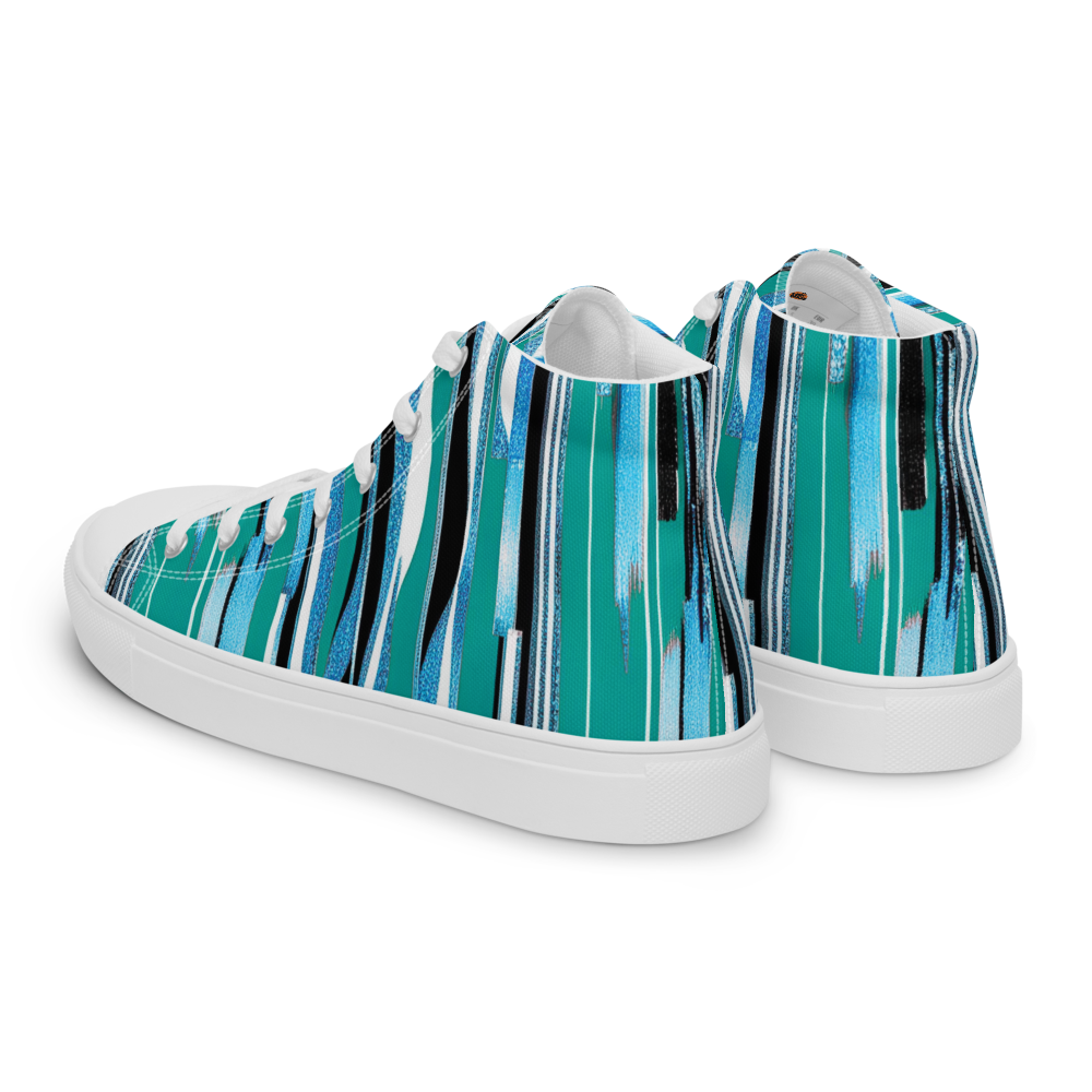 Men’s high top canvas shoes - Teal Blue Party | 5025