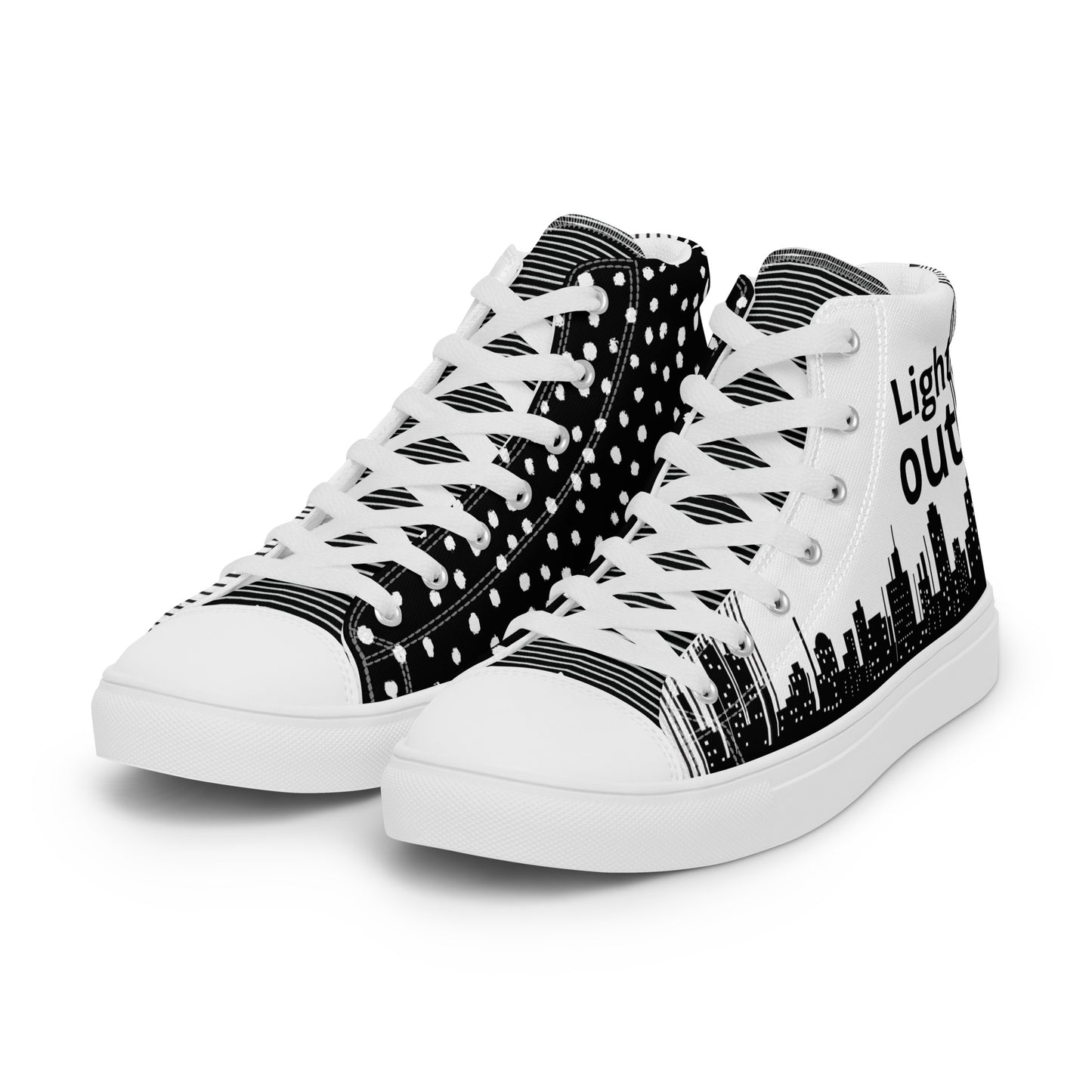 Men’s high top canvas shoes - White Lights out/Nights on | 5014