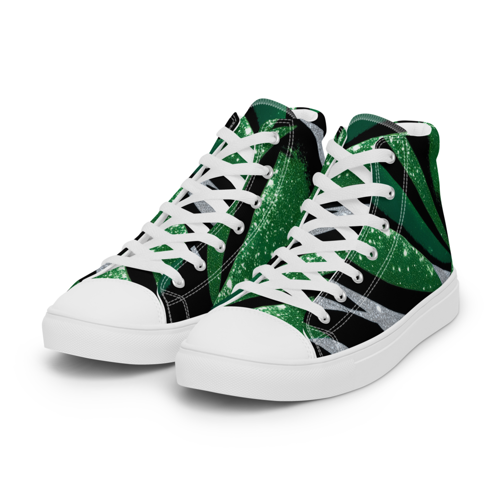 Men’s high top canvas sneakers - Emerald Green Party | 5020