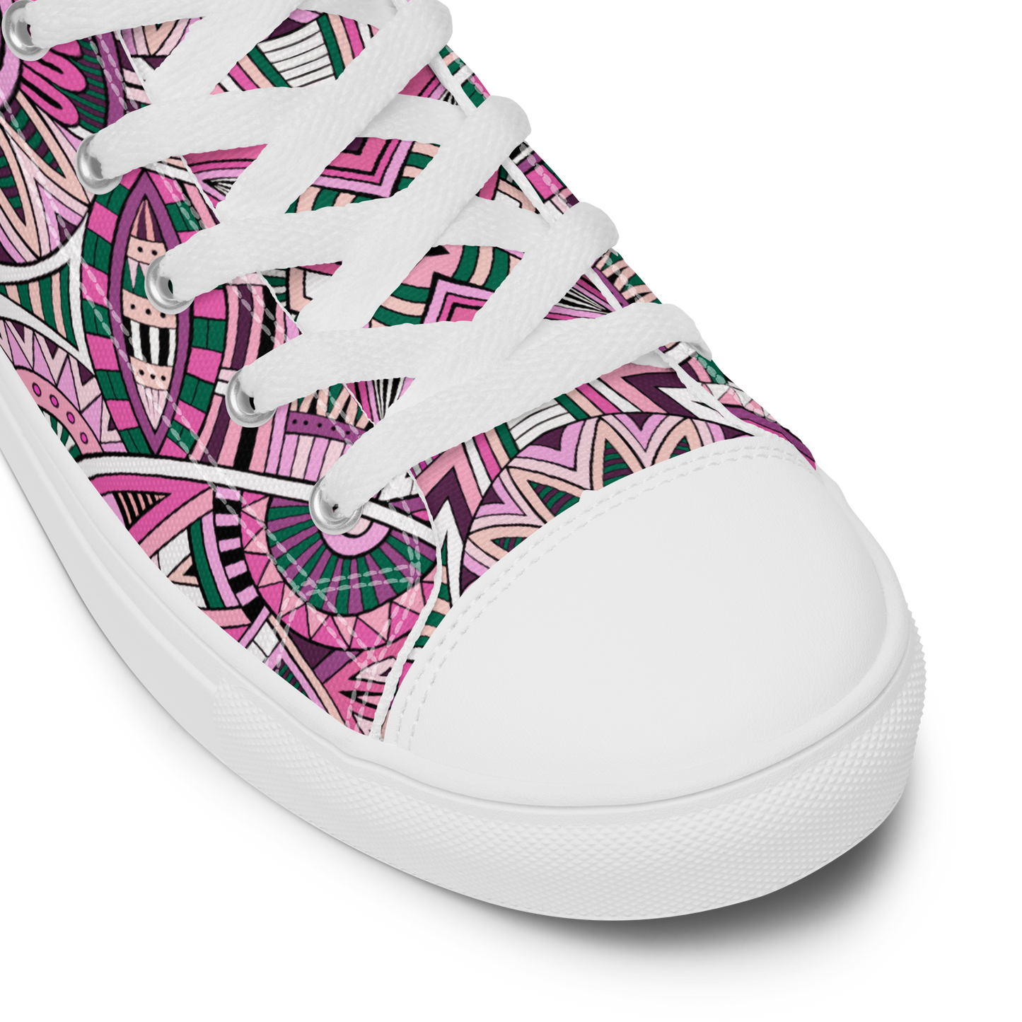 Men’s high top canvas shoes - Ethnic-Boho Fusion Pink | 5033