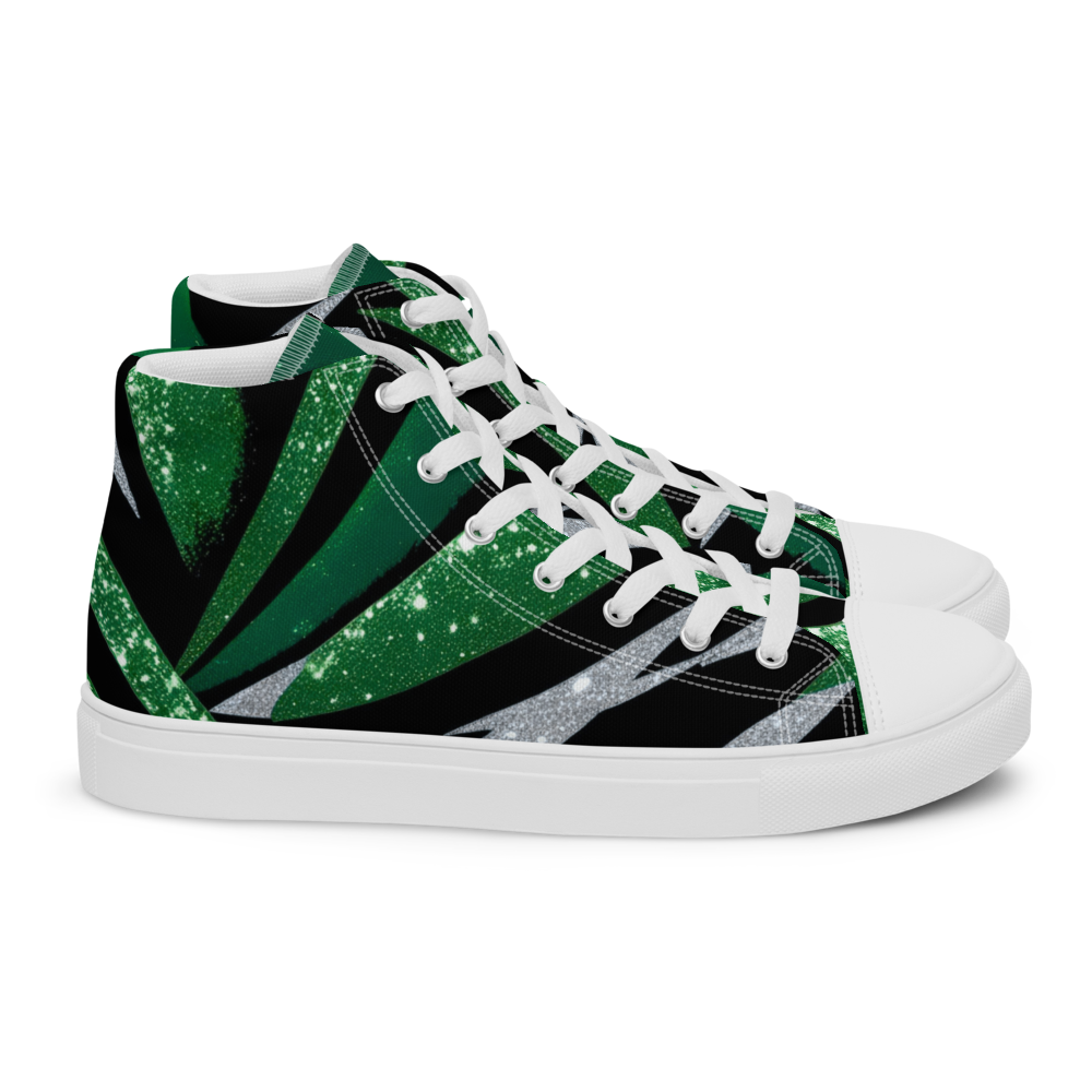Men’s high top canvas sneakers - Emerald Green Party | 5020