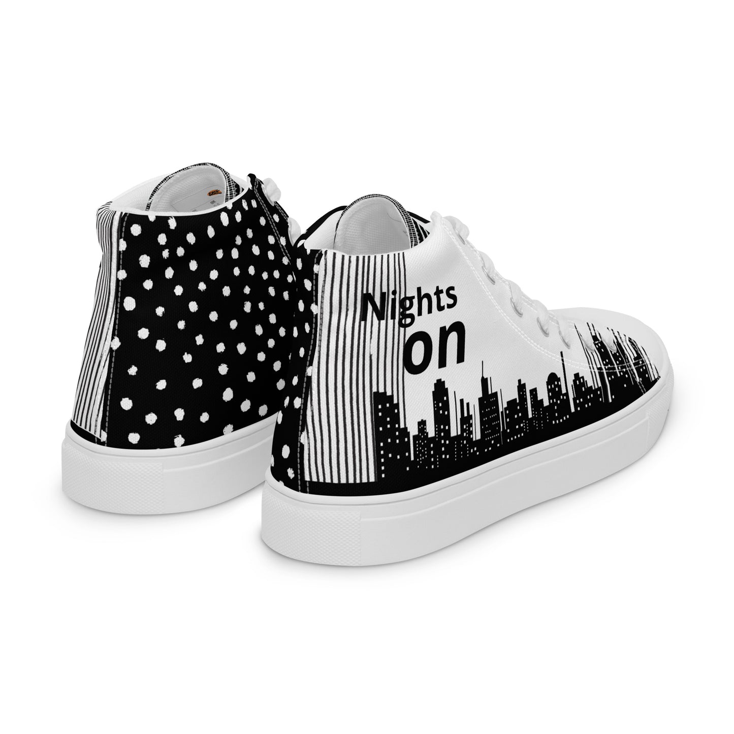 Men’s high top canvas shoes - White Lights out/Nights on | 5014