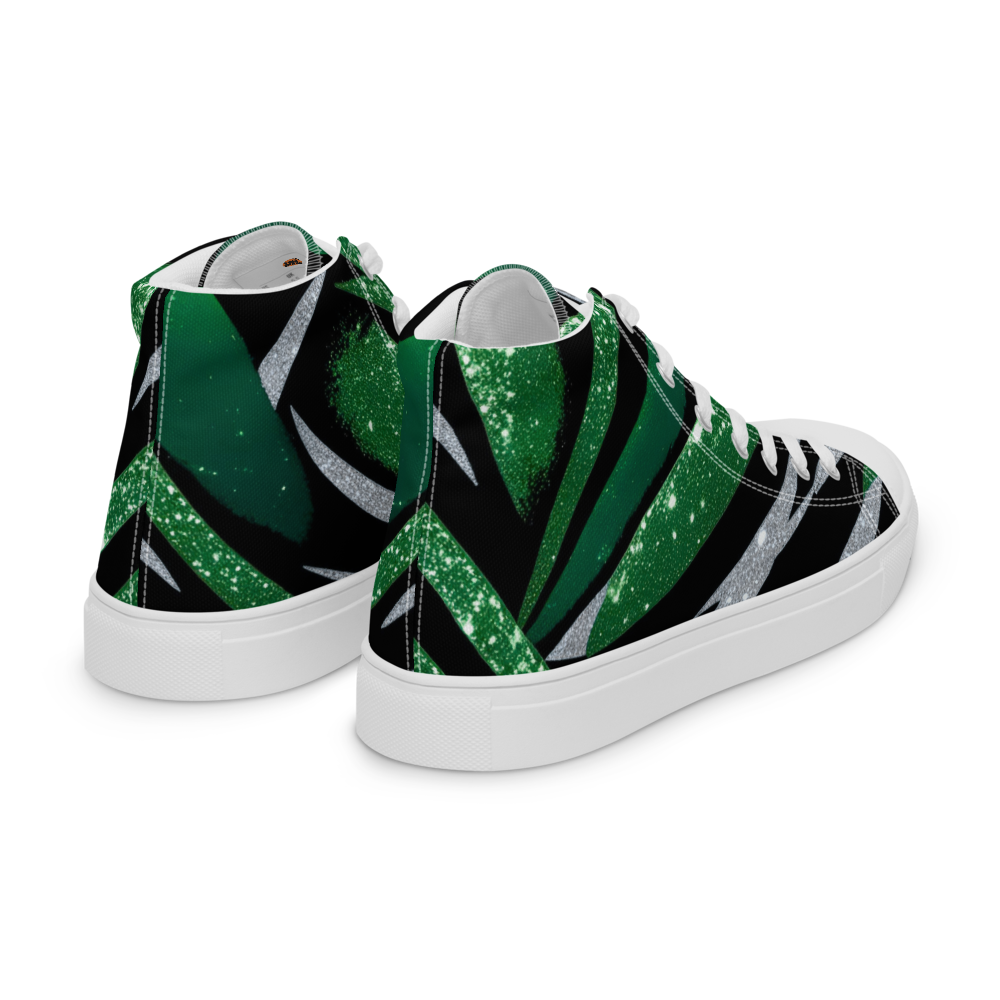 Men’s high top canvas sneakers - Emerald Green Party | 5020