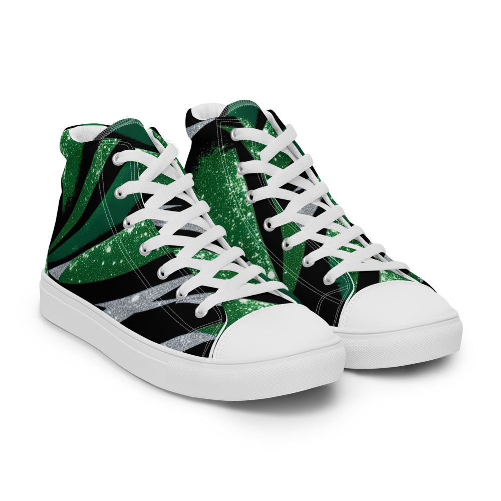 Men’s high top canvas sneakers - Emerald Green Party | 5020