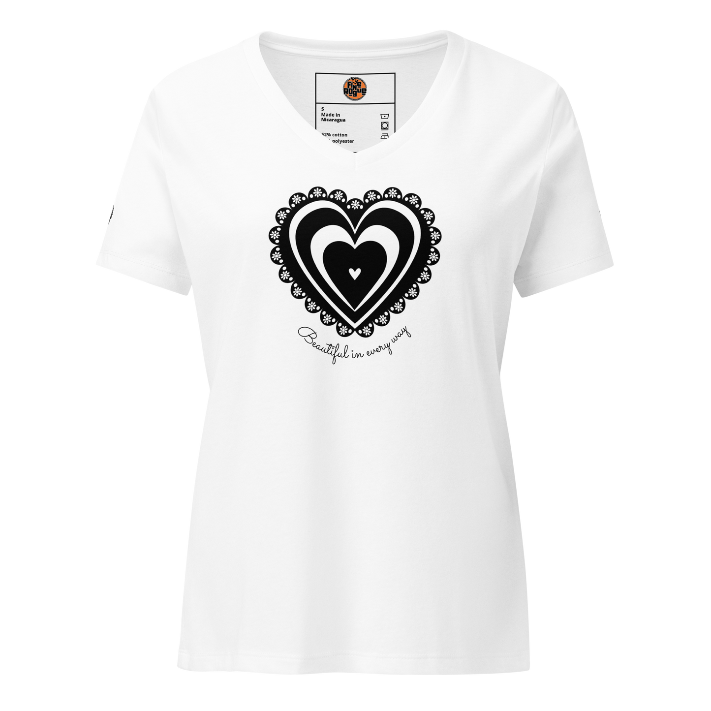 Beautiful in every way V-neck T-shirt - Romantic Noir | 10010